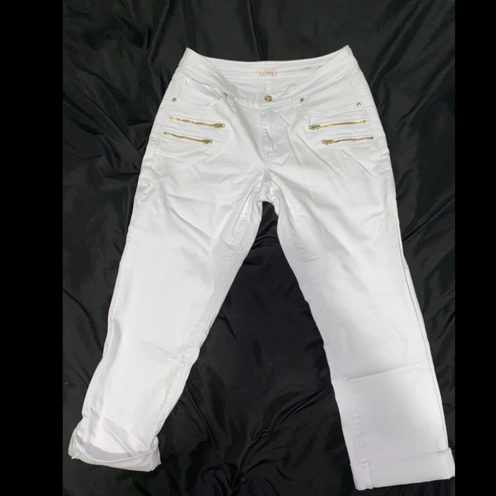 White Jennifer Lopez Capri